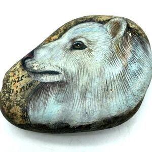 Painted Rock art signed‎ Fox wolf Spirit animal Mexico